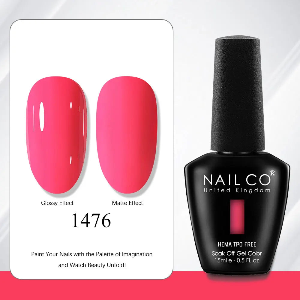 NAILCO Gel Nail Polish 15ml | 333 Colors UV/LED Soak-Off Semi-Permanent Gel Varnish | Long-Lasting Natural Resin Formula
