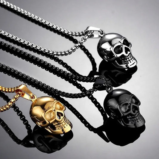 Big skull necklace men's fashion accessories