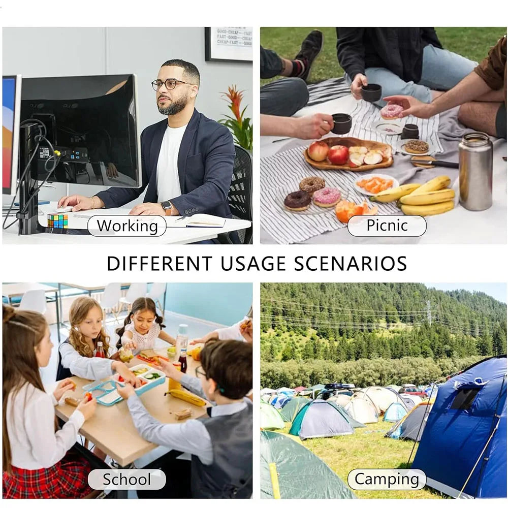 Insulated Lunch Box for Men & Women Collapsible Leakproof Double Cooler Bag Large Capacity Travel Camping Lunch Bags for Work