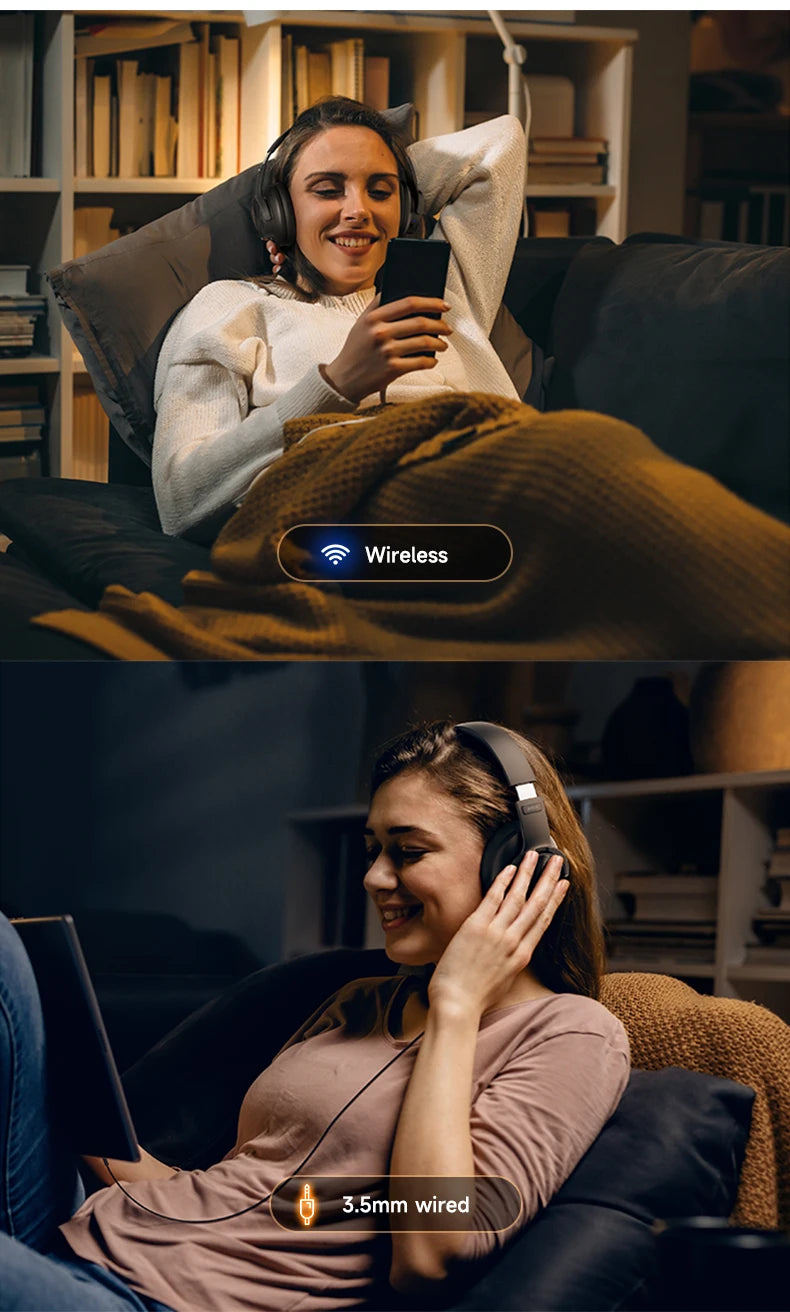 Picun B8 Wireless Headphones — 120Hr Battery, Bluetooth 5.3 & 3 EQ Modes