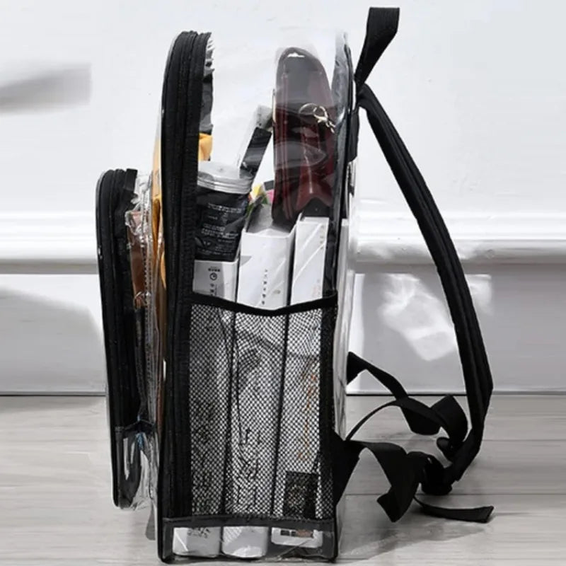 Backpack Waterproof Transparent School Bag Girl Large Capacity Backpack Solid Clear Backpack Men Fashion Transparent Plastic Bag