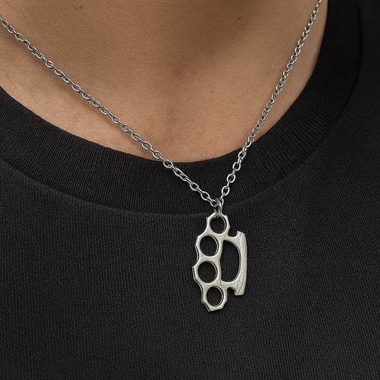 1 Piece Knuckles Pendant Necklace for Women Men Neck Chain Vintage Summer Gothic Goth Jewelry Trend