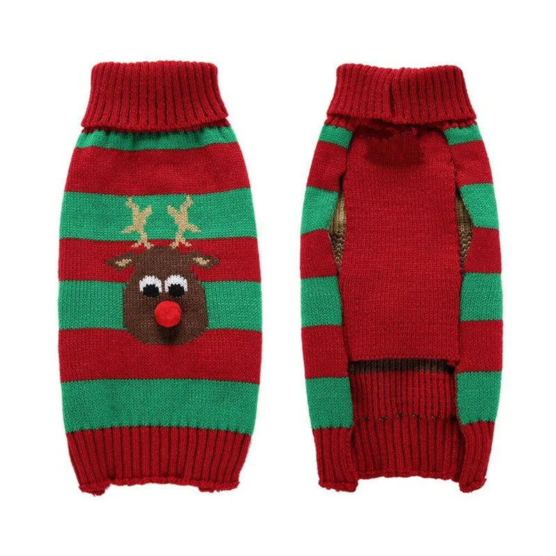 Christmas Dog Sweater Cute Cartoon Reindeer Xmas Pet Costume Puppy Cat Warm Clothes For Small Dogs Chihuahua Pug Winter Clothing