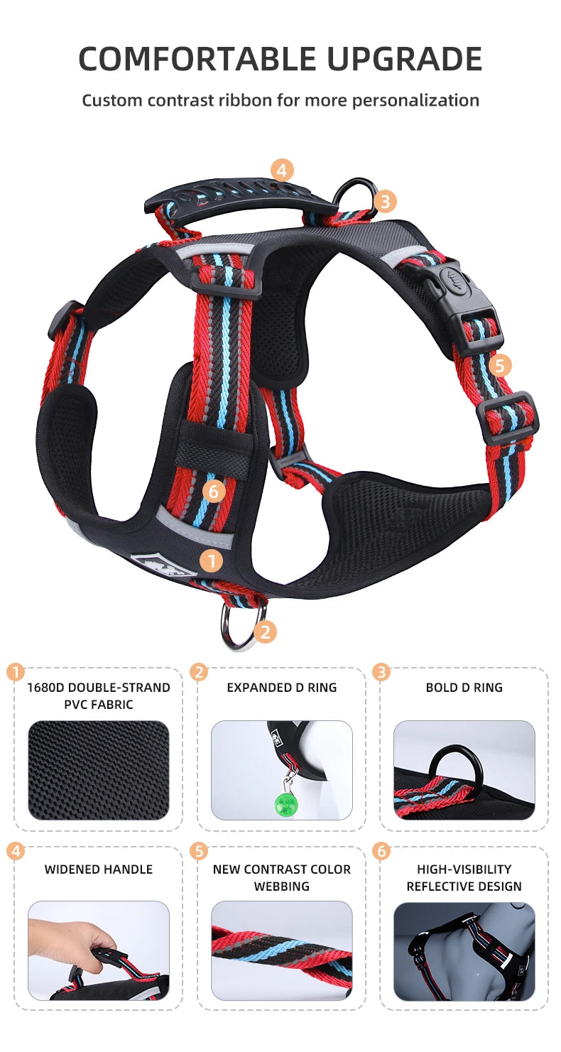 Pet Dog Harness Handle Puppy Collar Large Dog Lead Lightweight Walking Explosion-proof Lift Dog Travel Harnesses Dog Leash