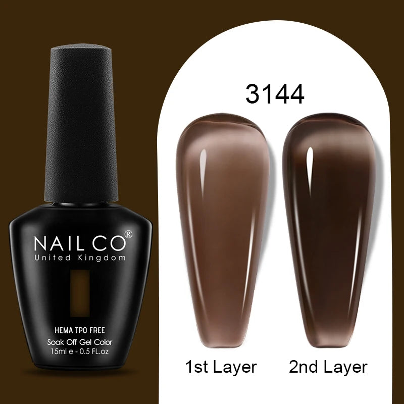 NAILCO Jelly Gel Nail Polish | HEMA-Free Soak Off UV LED Semi-Permanent Gel Varnish — 70 Colors