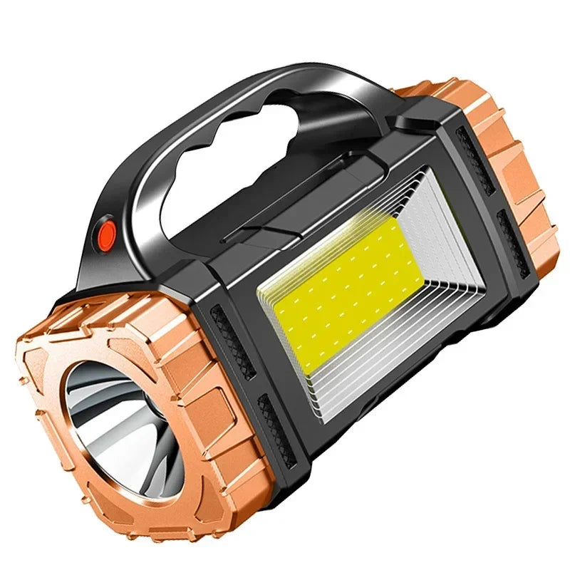 Portable Powerful USB Rechargeable Flashlights Solar LED Light With COB Work Light 4 Gear Charge Mobile Phone Camping Lamps
