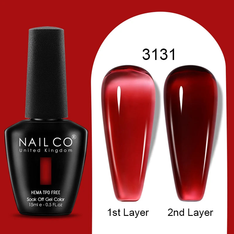 NAILCO Jelly Gel Nail Polish | HEMA-Free Soak Off UV LED Semi-Permanent Gel Varnish — 70 Colors