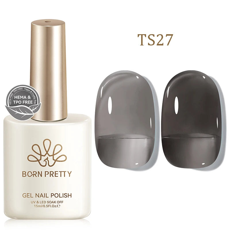 BORN PRETTY 15ml Jelly Gel Polish | Pink Nude & Glitter | Soak-Off UV/LED | 24 Shades