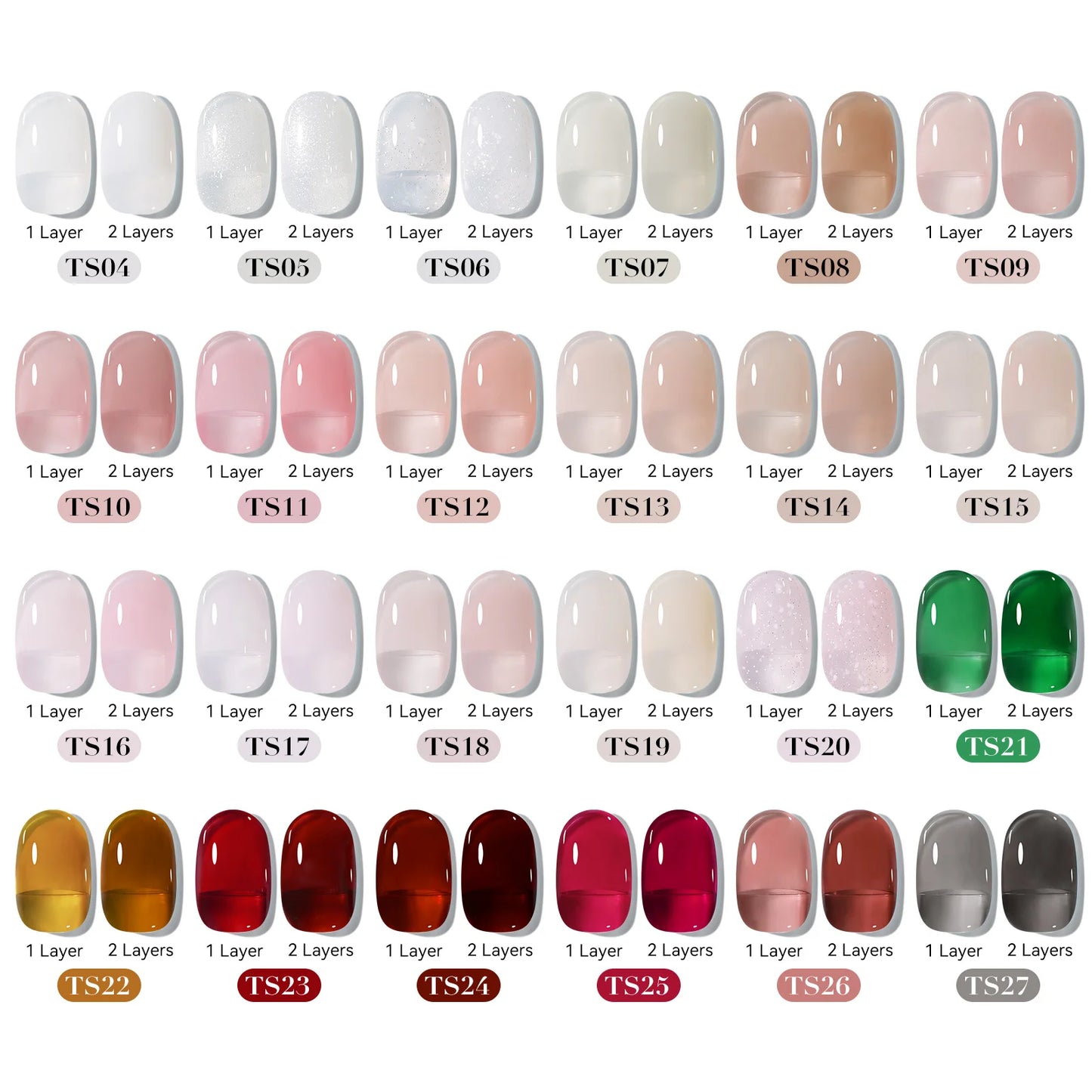 BORN PRETTY 15ml Jelly Gel Polish | Pink Nude & Glitter | Soak-Off UV/LED | 24 Shades