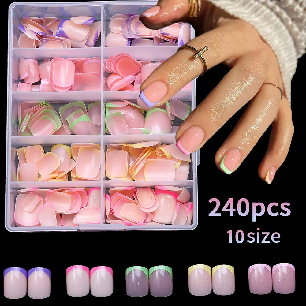 Nude Pink Almond French Press On Nails — 150/360pcs