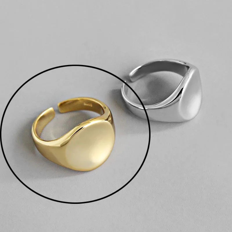 925 Sterling Silver Hollow Out Ring – Resizable Opening Band for Women