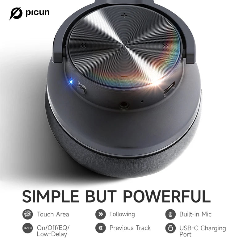 Picun B8 Wireless Headphones — 120Hr Battery, Bluetooth 5.3 & 3 EQ Modes