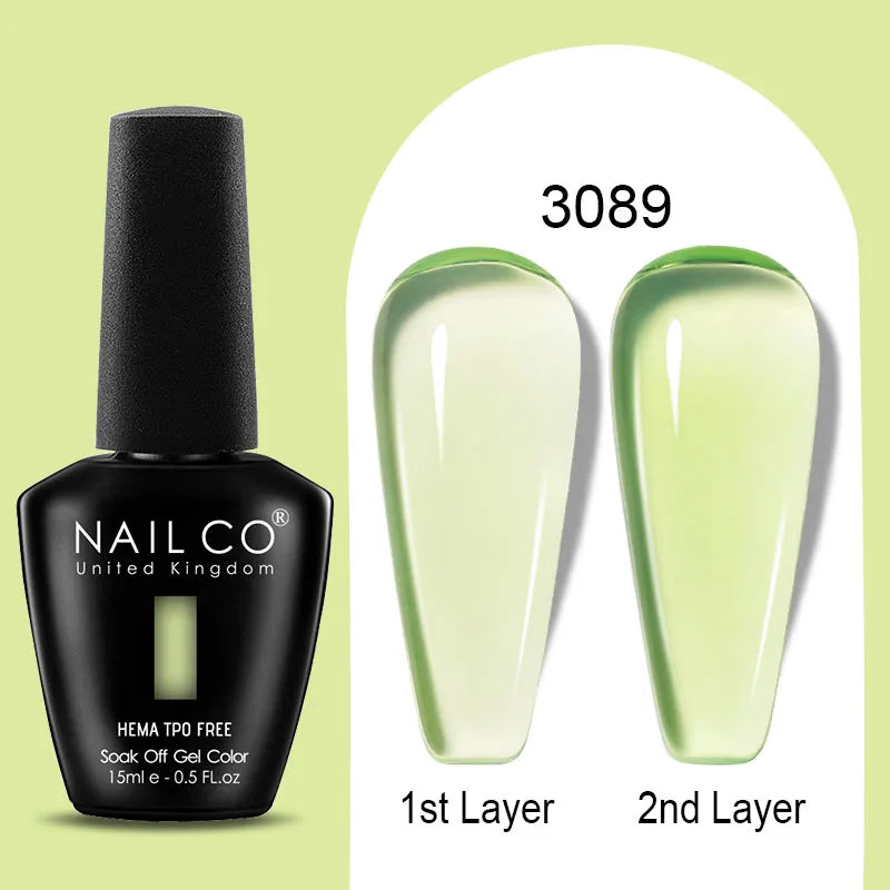 NAILCO Jelly Gel Nail Polish | HEMA-Free Soak Off UV LED Semi-Permanent Gel Varnish — 70 Colors