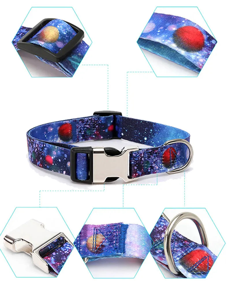 Forest Pattern Collar Pet Accessories Pet Stripes Polyester National Wind Dog Rope Adjustable Nylon Dog Collar Personalized
