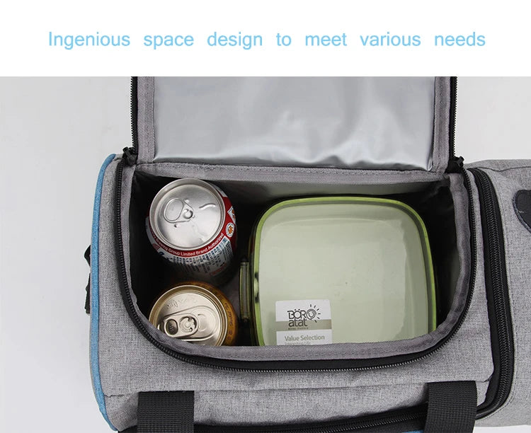 Insulated Lunch Bag — Waterproof Thermal Food Container with Adjustable Shoulder Strap