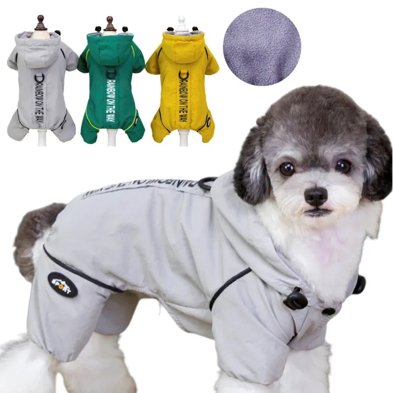 Waterproof Pet Jumpsuits Winter Fleece Dog Clothes Coat with D-ring For Small Dogs Yorkshire Bichon Puppy Clothing ropa perro