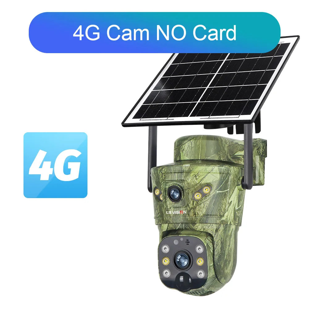 LS VISION 4K Dual Screen 4G Solar Hunting Camera Outdoor WiFi PTZ Human/Animal Detection 2-Way Talk Waterproof Security Cameras