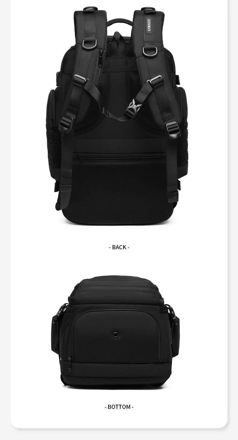 Ozuko Men's Waterproof Travel Backpack | Large Capacity Laptop Bag with Shoe Compartment