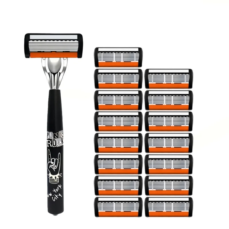 7-Layer Blade Manual Razor – Replaceable Blades, Skin-Safe, Water-Resistant | Multiple Bundle Options