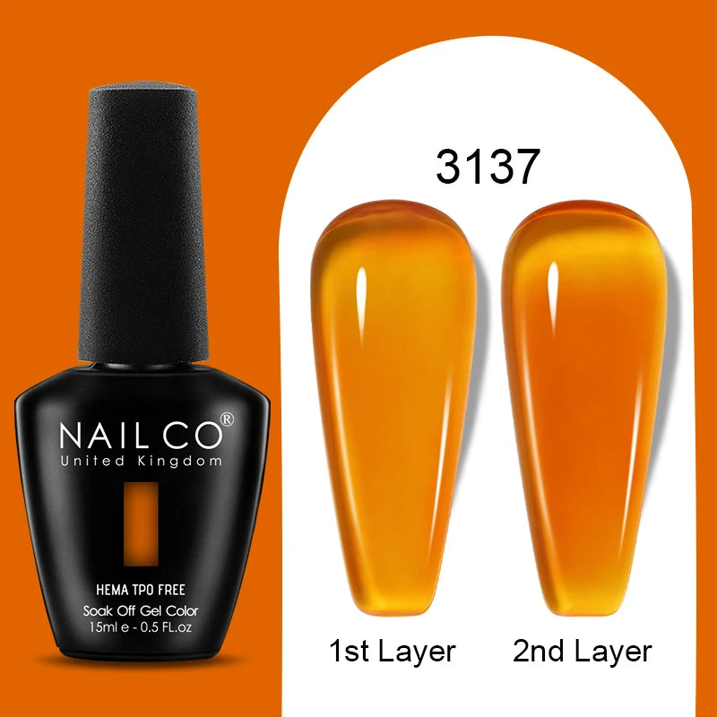 NAILCO Jelly Gel Nail Polish | HEMA-Free Soak Off UV LED Semi-Permanent Gel Varnish — 70 Colors