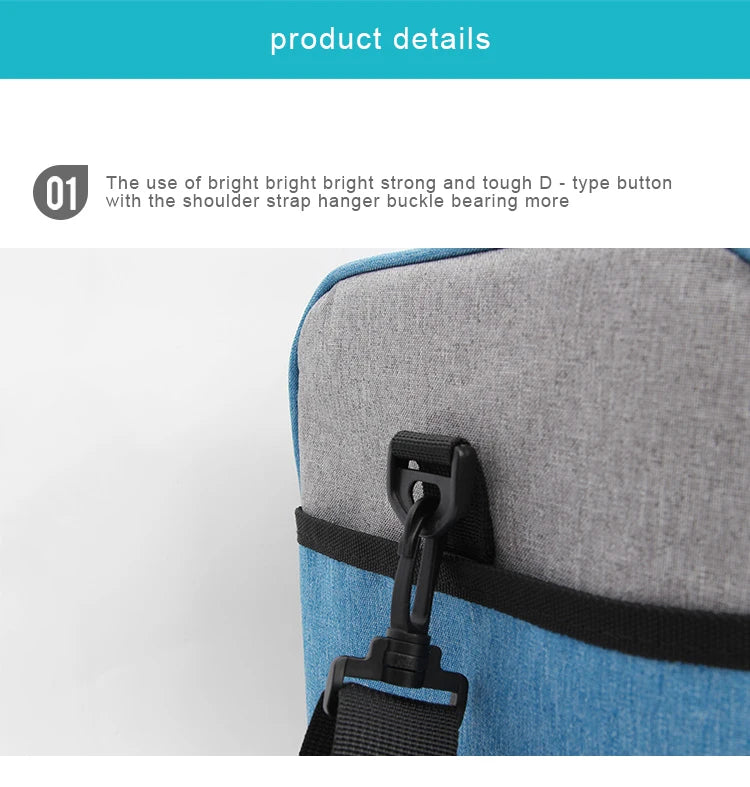 Insulated Lunch Bag — Waterproof Thermal Food Container with Adjustable Shoulder Strap