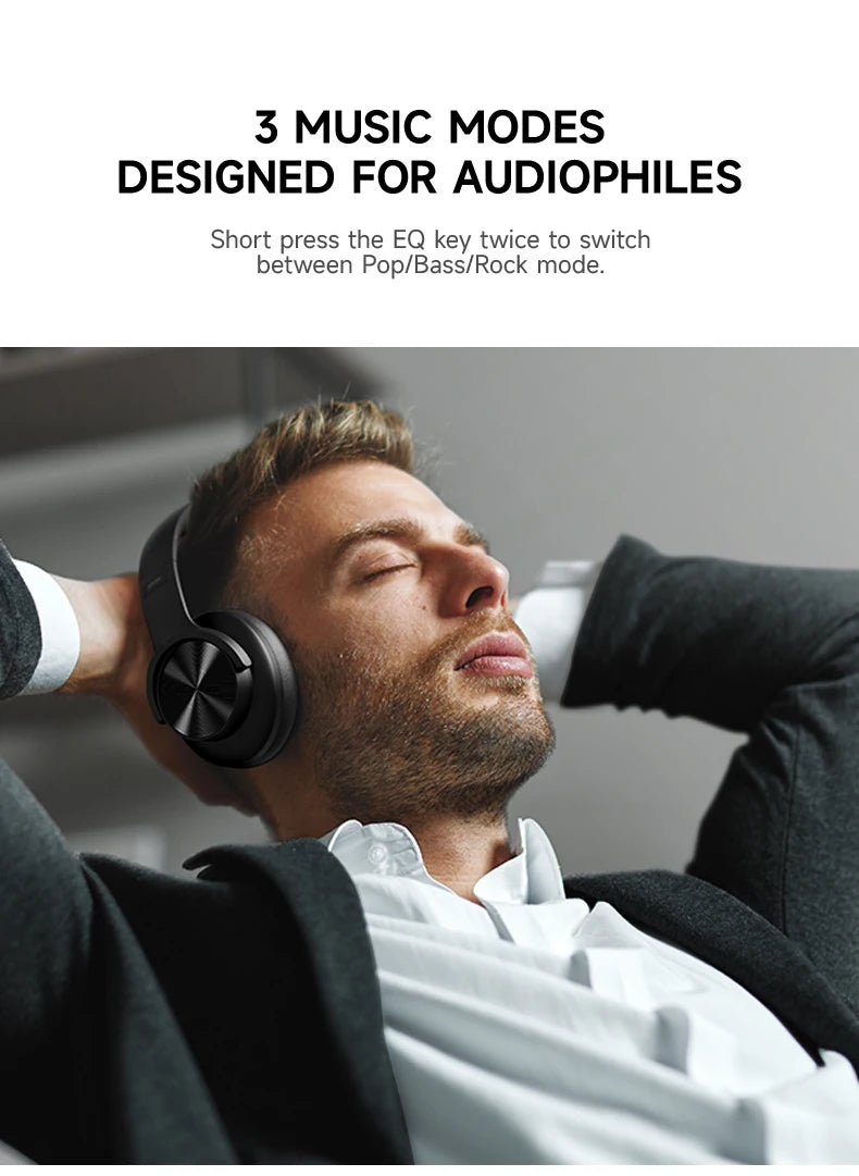 Picun B8 Wireless Headphones — 120Hr Battery, Bluetooth 5.3 & 3 EQ Modes