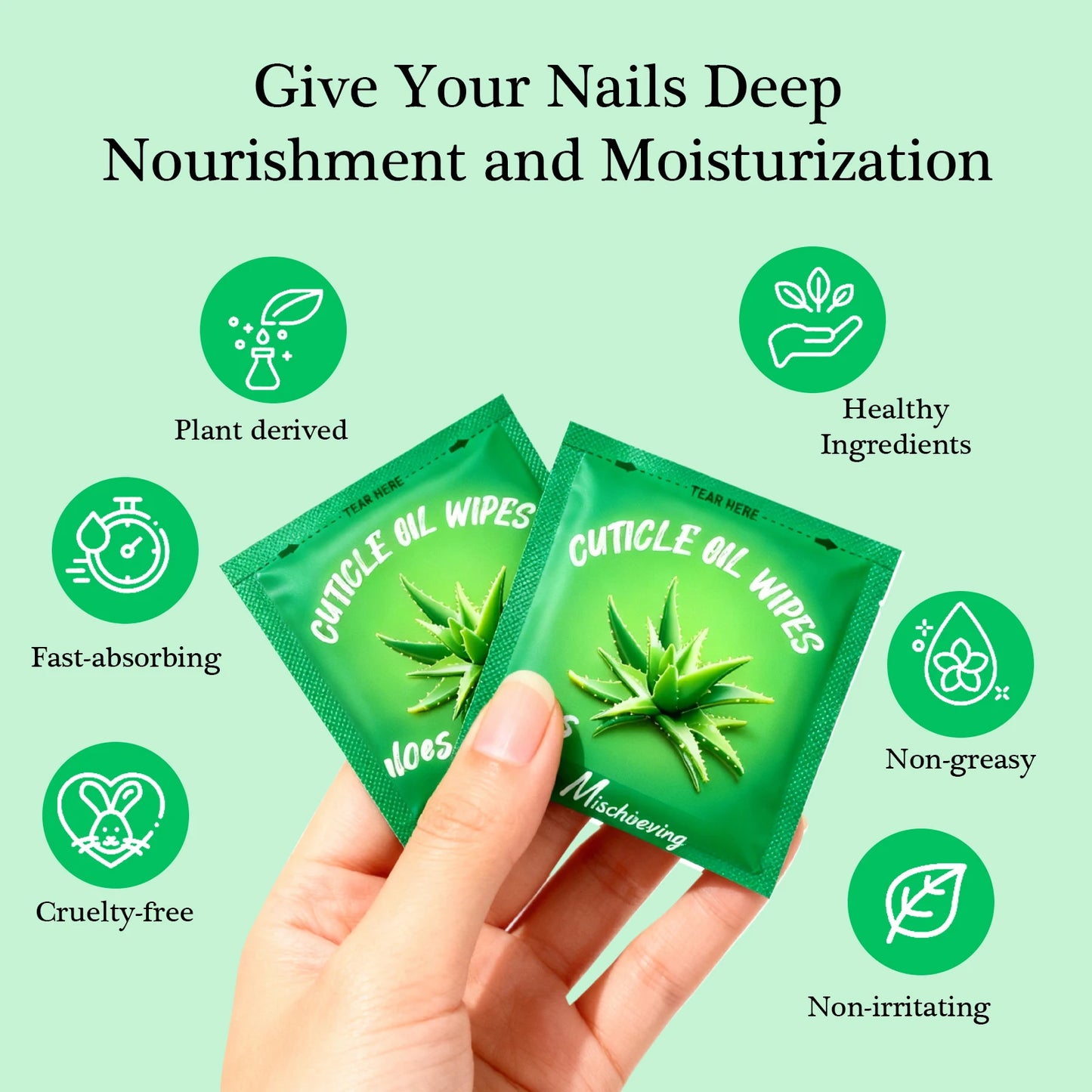 Mini Disposable Cuticle Oil Wipes | 100 Pcs | 6 Scents | Daily Nail & Cuticle Care