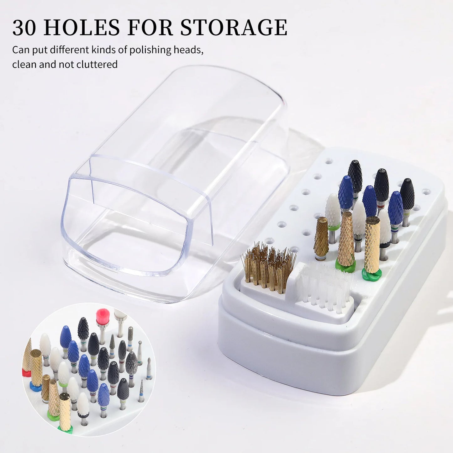 30-Slot Nail Polish Organizer | Acrylic Portable Display Stand | Dustproof Nail Polish Holder for Salon & Home