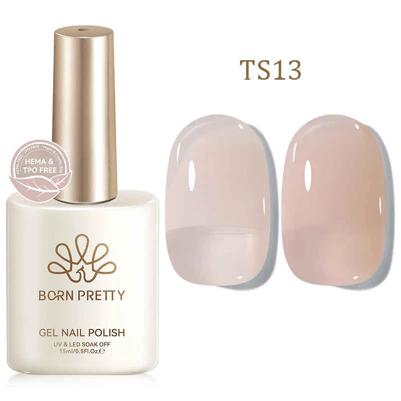 BORN PRETTY 15ml Jelly Gel Polish | Pink Nude & Glitter | Soak-Off UV/LED | 24 Shades