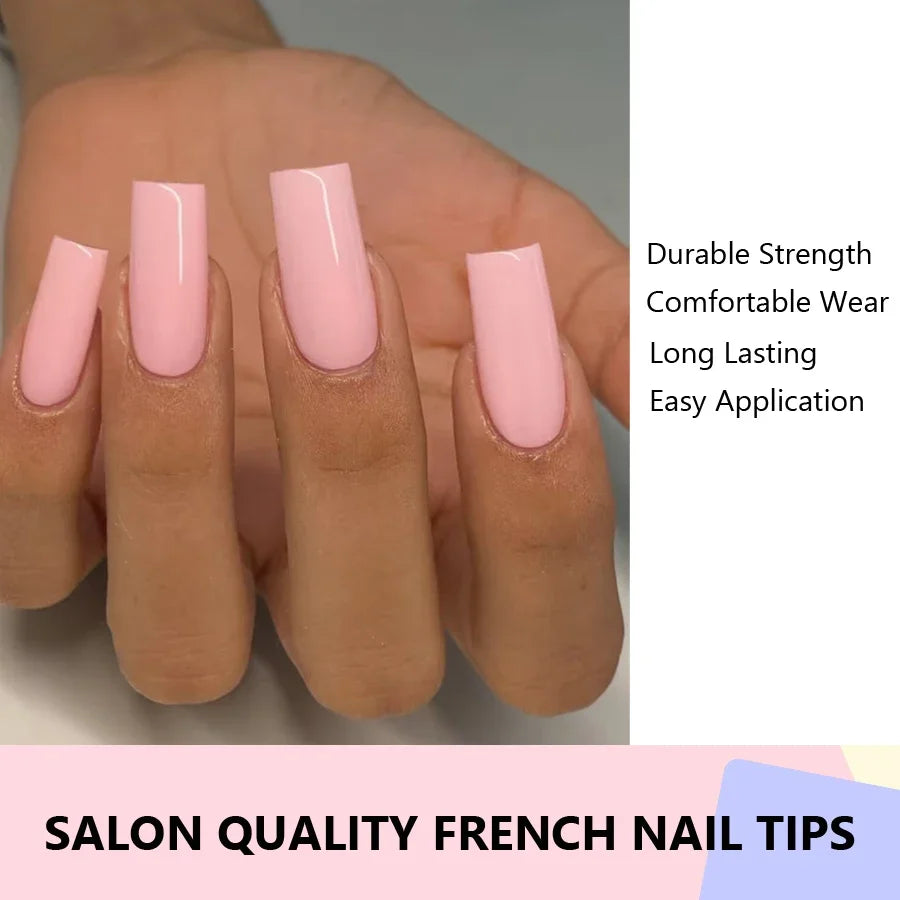 500Pcs French Style False Nail Tips — Natural Acrylic & Gel Nail Art