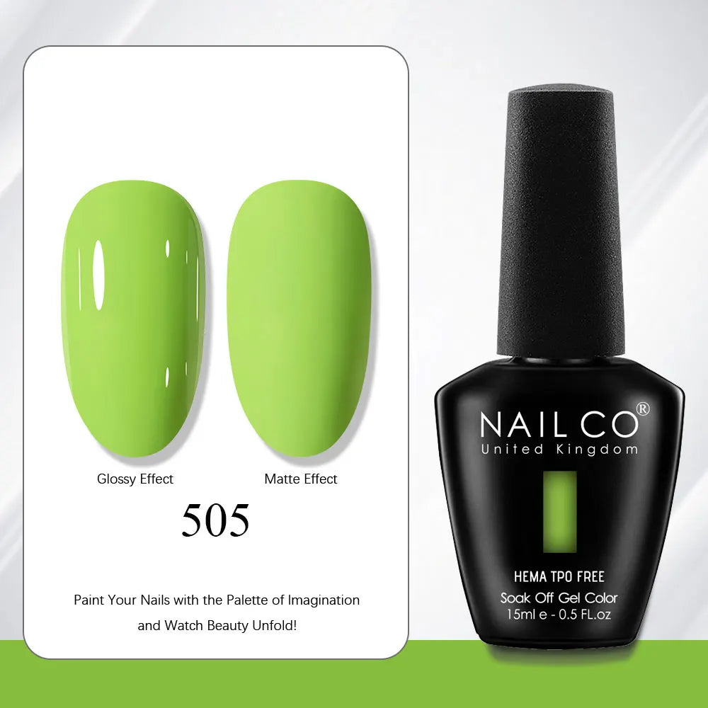 NAILCO Gel Nail Polish 15ml | 333 Colors UV/LED Soak-Off Semi-Permanent Gel Varnish | Long-Lasting Natural Resin Formula