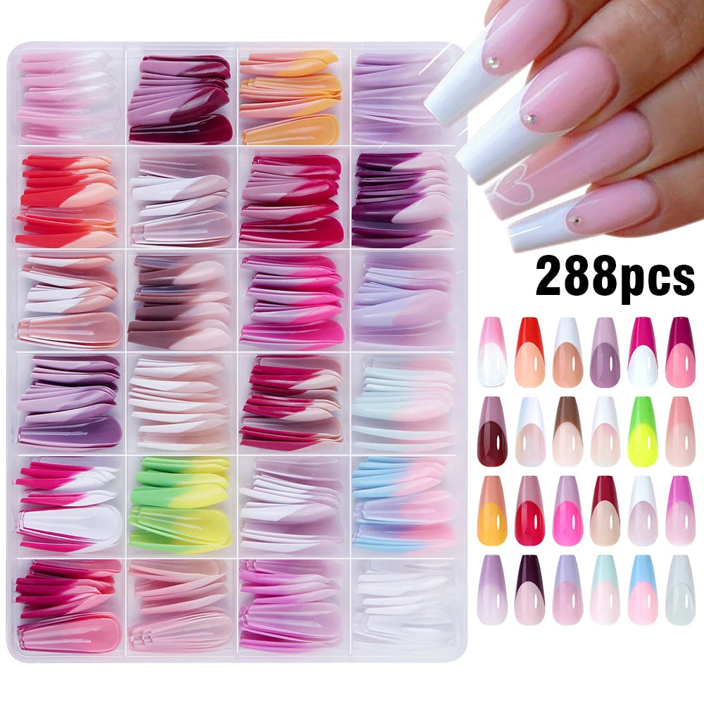 Nude Pink Almond French Press On Nails — 150/360pcs