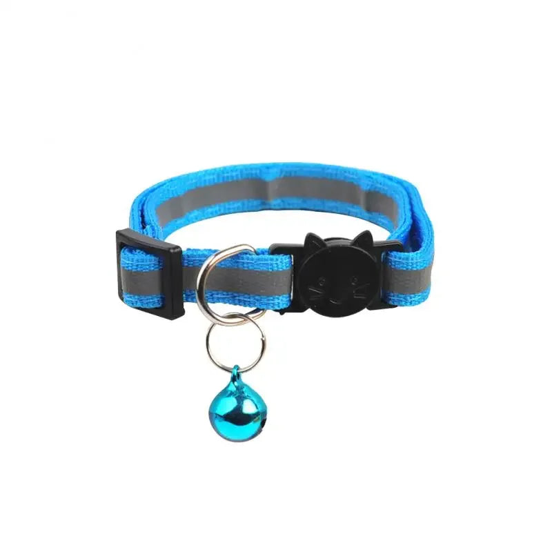 Reflective Pet Collar Cat And Dog Safety Buckle With Bell Nylon Buckle Adjustable Collar Night Safety Cartoon Pet Accessories