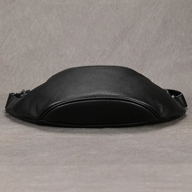 Luufan Crazy Horse Cowhide Leather Waist Bag — Men's Mini Travel Fanny Pack & Phone Pouch