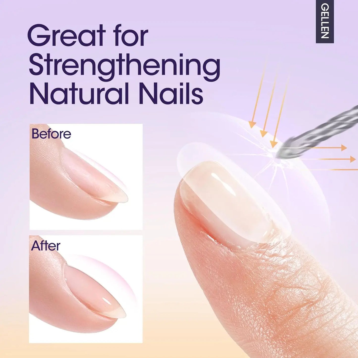 GELLEN Professional Gel Nail Set — 18ml 4-Piece Base Coat, Top Coat & Strengthener Kit for Long-Lasting Manicures