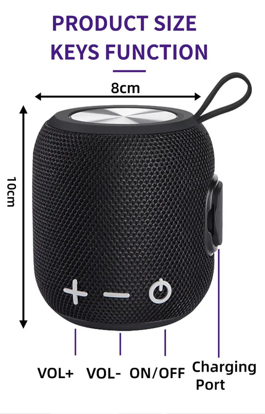 Deep Bass IPX7 Waterproof Bluetooth Speaker — TWS Stereo, Loud Outdoor Sound, 2-Pack