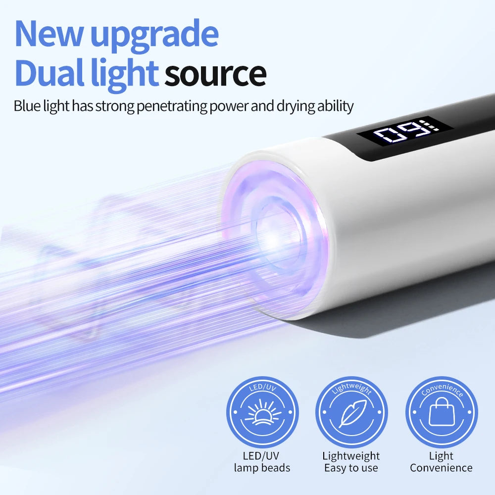 Timerable Nail UV LED Dryer Touch Lamp Rechargeable Flashlight UV Light Drying Nails Gel Polish Lamps Quick Drying Cure Tools
