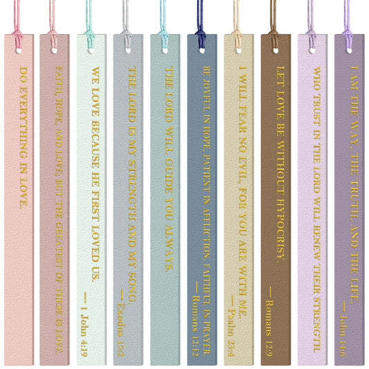 Inspirational Bible Verse Bookmarks – PU Leather, 20-Pack | Christian Gift for Church & School