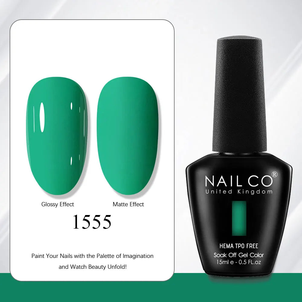 NAILCO Gel Nail Polish 15ml | 333 Colors UV/LED Soak-Off Semi-Permanent Gel Varnish | Long-Lasting Natural Resin Formula