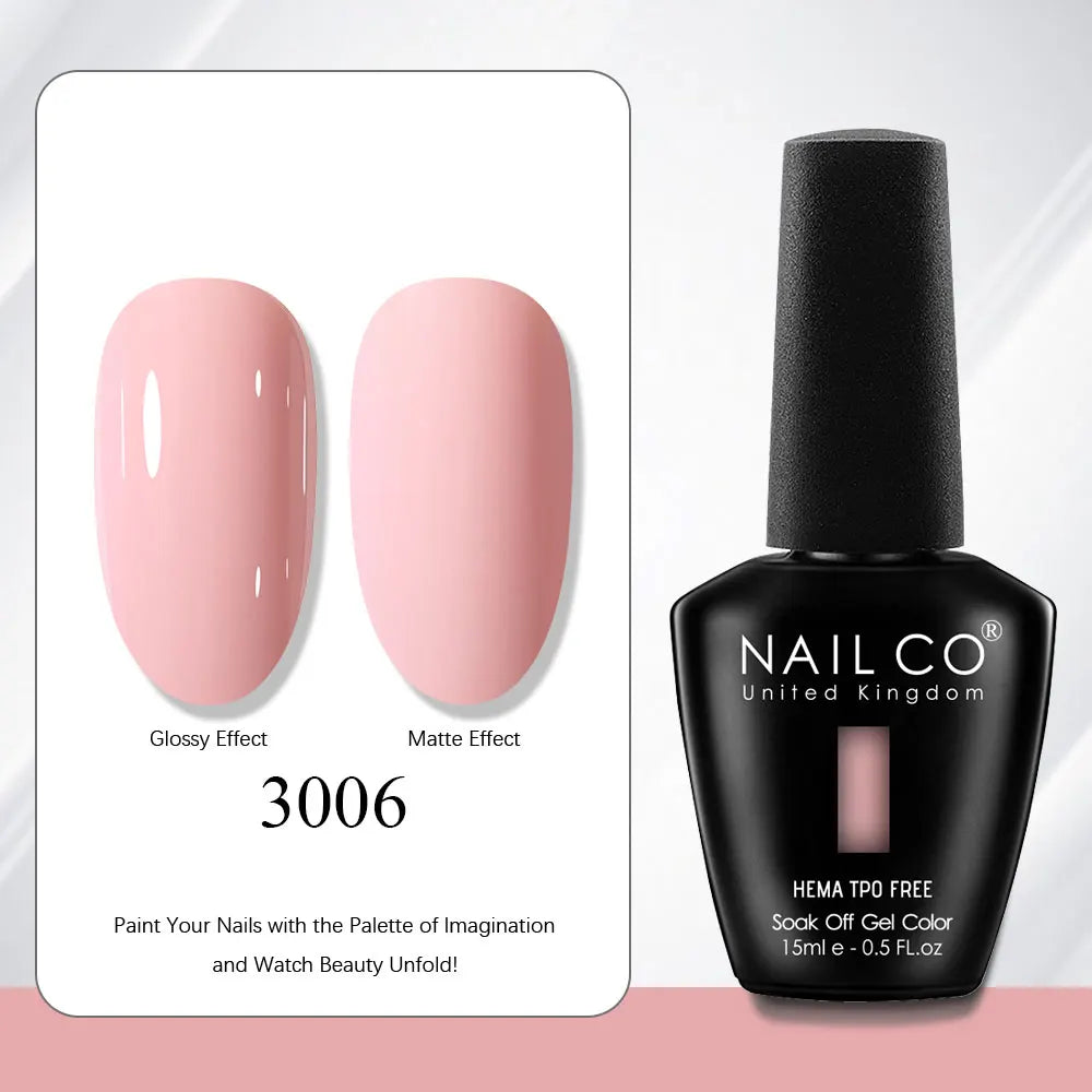 NAILCO Gel Nail Polish 15ml | 333 Colors UV/LED Soak-Off Semi-Permanent Gel Varnish | Long-Lasting Natural Resin Formula