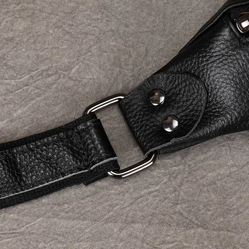 Luufan Crazy Horse Cowhide Leather Waist Bag — Men's Mini Travel Fanny Pack & Phone Pouch