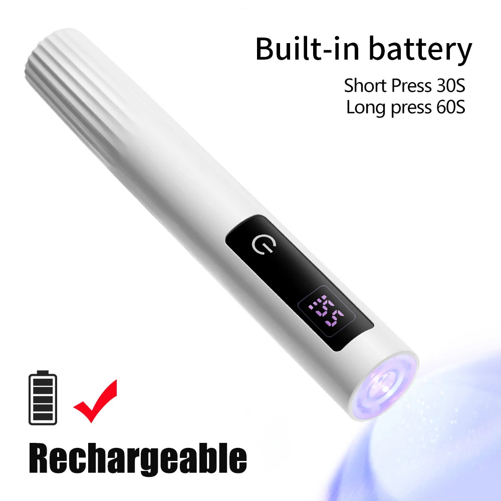 Timerable Nail UV LED Dryer Touch Lamp Rechargeable Flashlight UV Light Drying Nails Gel Polish Lamps Quick Drying Cure Tools