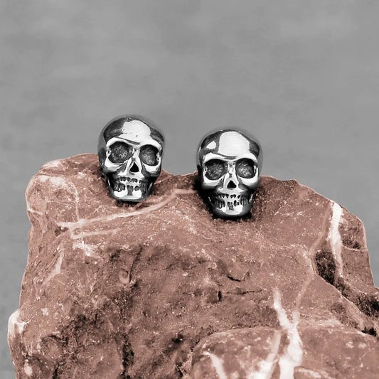 Vintage Skull Stud Earrings for Men Fashion Punk Hip Hop Accessories Rock Party Stainless Steel Jewelry Creative Gift Wholesale