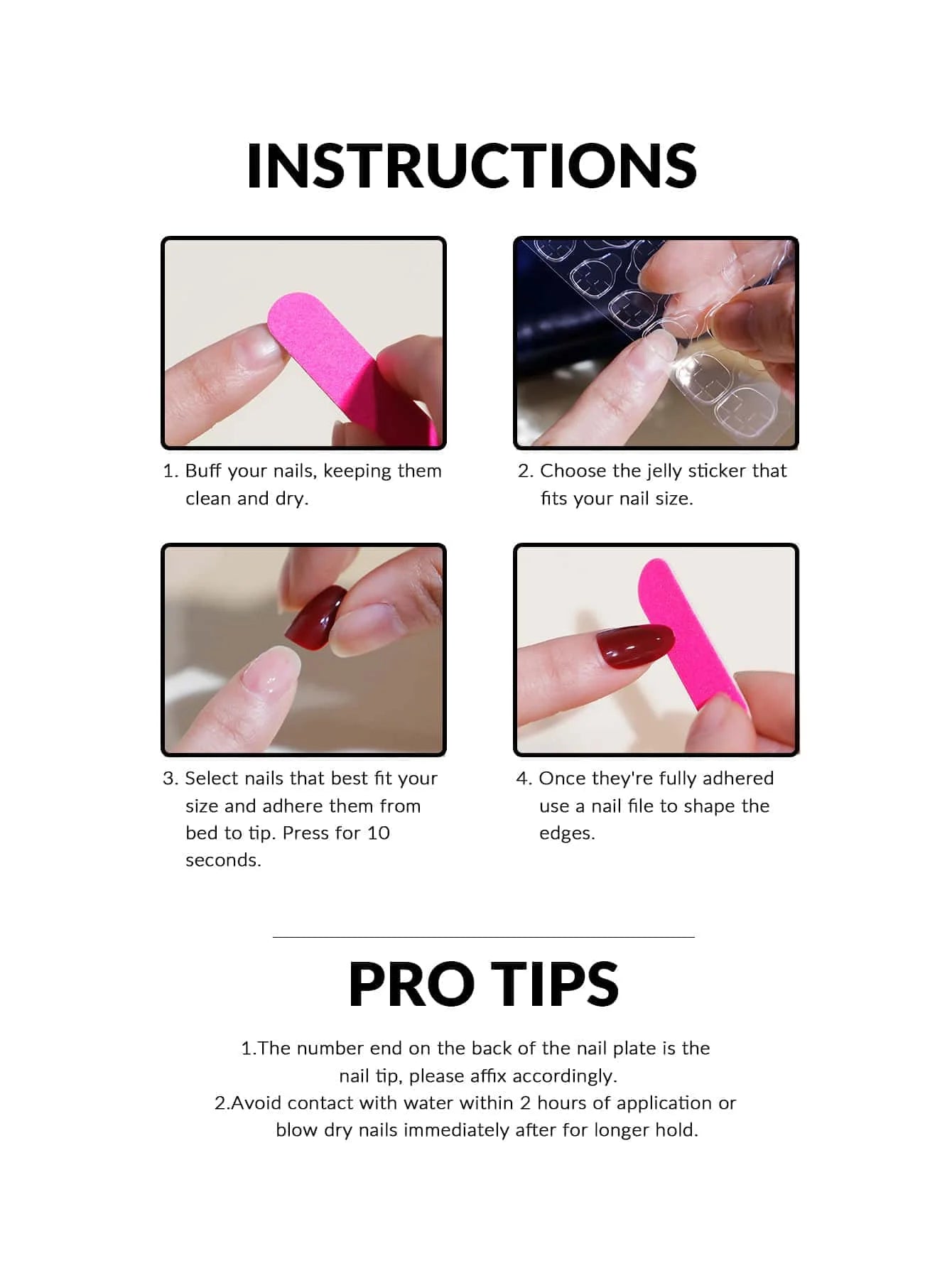 24-Piece Short Square Press-On Nails – Pinkish-White Gradient with Nail Glue & File Kit