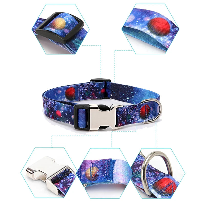 Forest Pattern Collar Pet Accessories Pet Stripes Polyester National Wind Dog Rope Adjustable Nylon Dog Collar Personalized