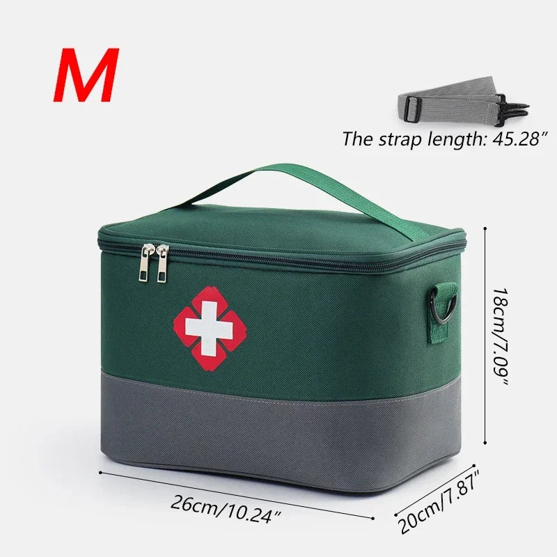 Portable Emergency Medical Kit Storage Bag – Oxford Cloth, Waterproof, Multi-Compartment Organizer | Style A & B | S, M, L