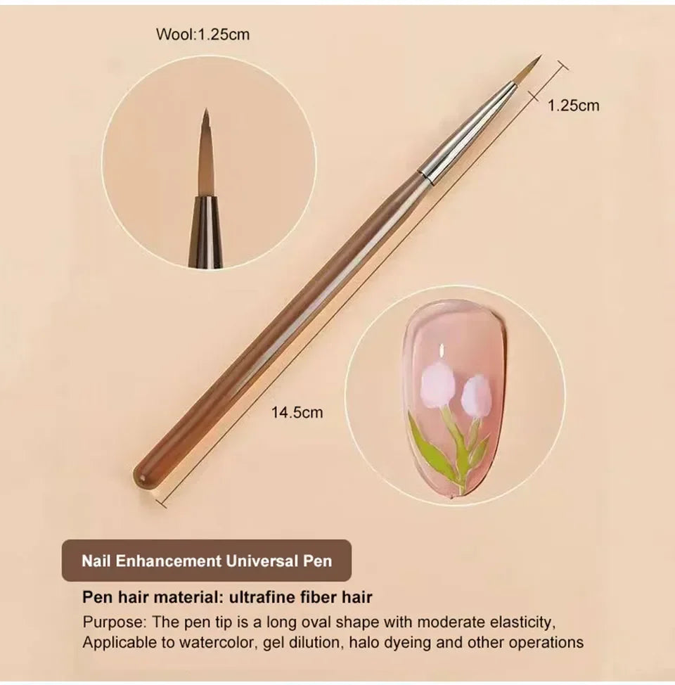 9PCS Nail Art Brush & Liner Set — DIY Acrylic Painting & Design Pens