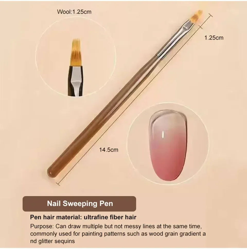 9PCS Nail Art Brush & Liner Set — DIY Acrylic Painting & Design Pens
