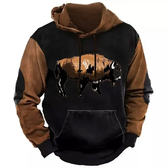 Hoodies For Men Y2k Golf Camping Casual cowboy Long Sleeve Autumn Fashion Sweatshirts 3d Printed Hooded Holiday Loose Oversized