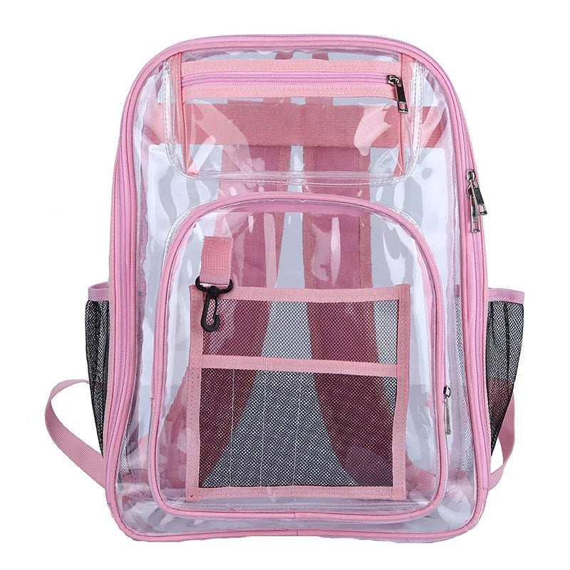 Large Capacity Transparent PVC Backpack – Waterproof School & Travel Bag for Students
